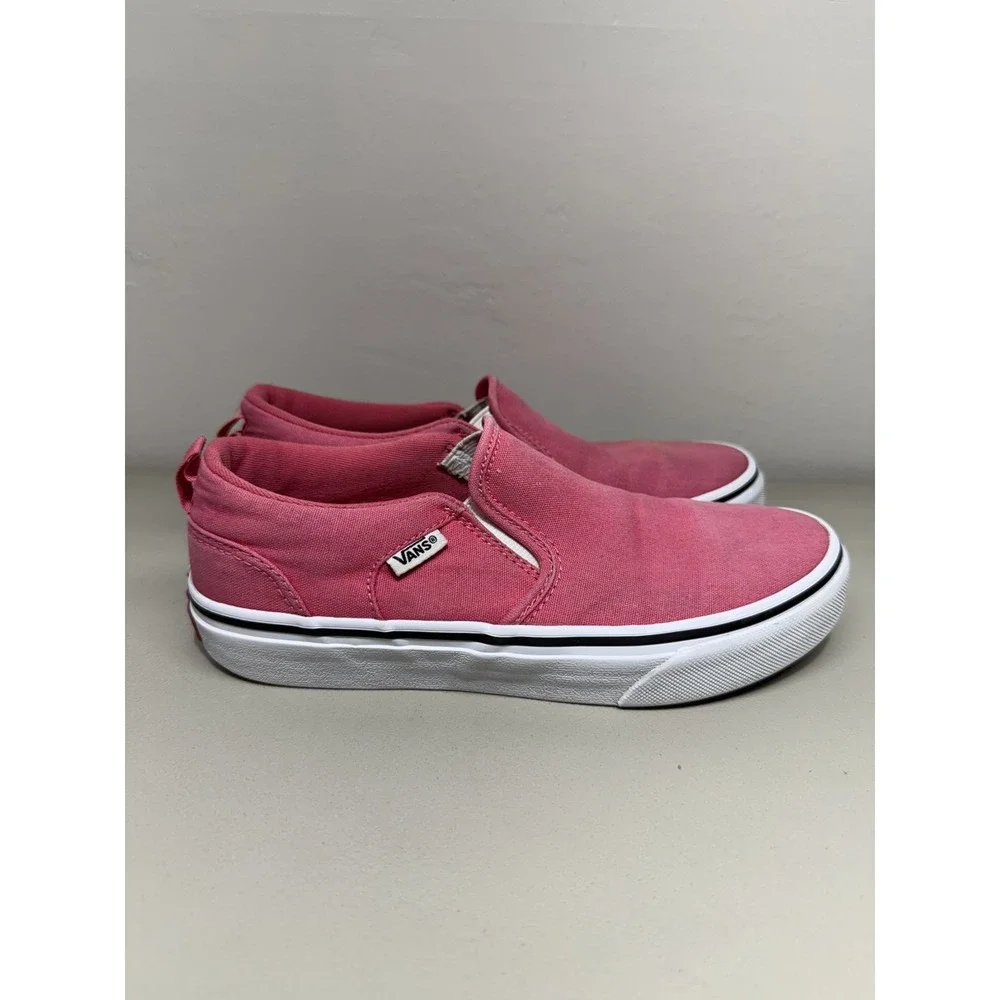Vans Asher Slip On Shoes Womens 4 Honeysuckle Pink Canvas Skate Casual